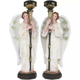 Angeles Custodios Set 11.5" con Portavela De 1" Ancho Guardian Angels