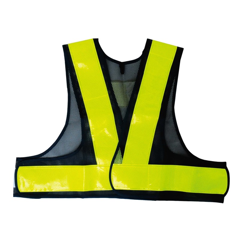 beru-husekyuritexi (Beruf Security) Short Reflective Vest Navy X yellow 87424