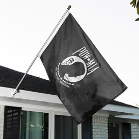 Double Sided Pow Mia Flag 5x8- Heavy Duty 3Ply 240D Polyester Vivid Colors- You Are Not Forgotten Prisoner of War Flag- 4 Rows Stitched and Canvas Header with 3 Brass Grommets