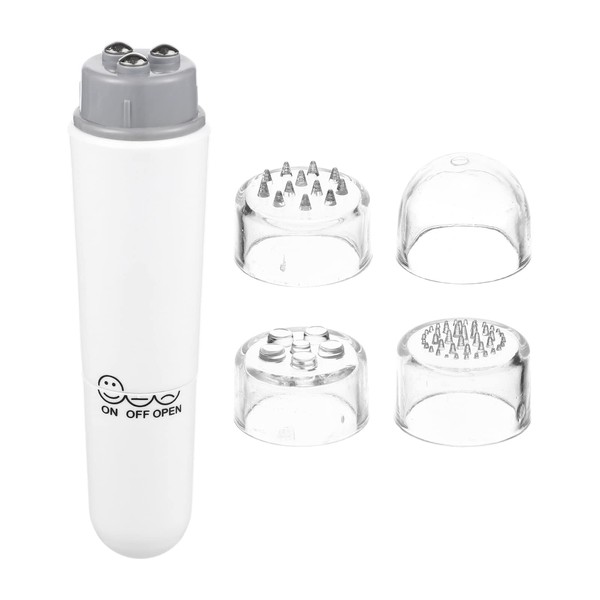 Healifty 4 in 1 Mini Electric Facial Massager Acupressure Massager for Pain Relief (White)