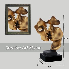 Uziqueif Sculpture Decorative Silent Is Golden, Abstract Art Statue Decoration Living Room, Office, Bar, Cafe, Entrance, Statues And Sculptures Resin