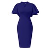 Memoriesea Women's Elegant Ruffle Sleeve Formal Party Cocktail Pencil Midi
