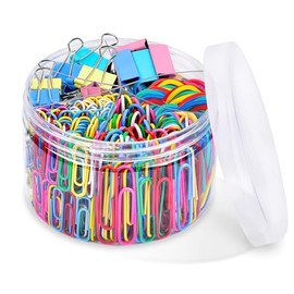 300Pcs Paper Office Binder Clips Colored Clips Set Assorted Sizes Paper Clips Paperclip Binder Color Office Clip Set Multi Size Office & School Supplies Rubber Band Document Sorting