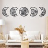 OYEFLY 5 Pieces Metal Moon Phase Wall Decor,Black Boho Moon