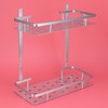 Space Aluminum Bathroom Shelf RustProof Shower Rack Kitchen Storage Basket