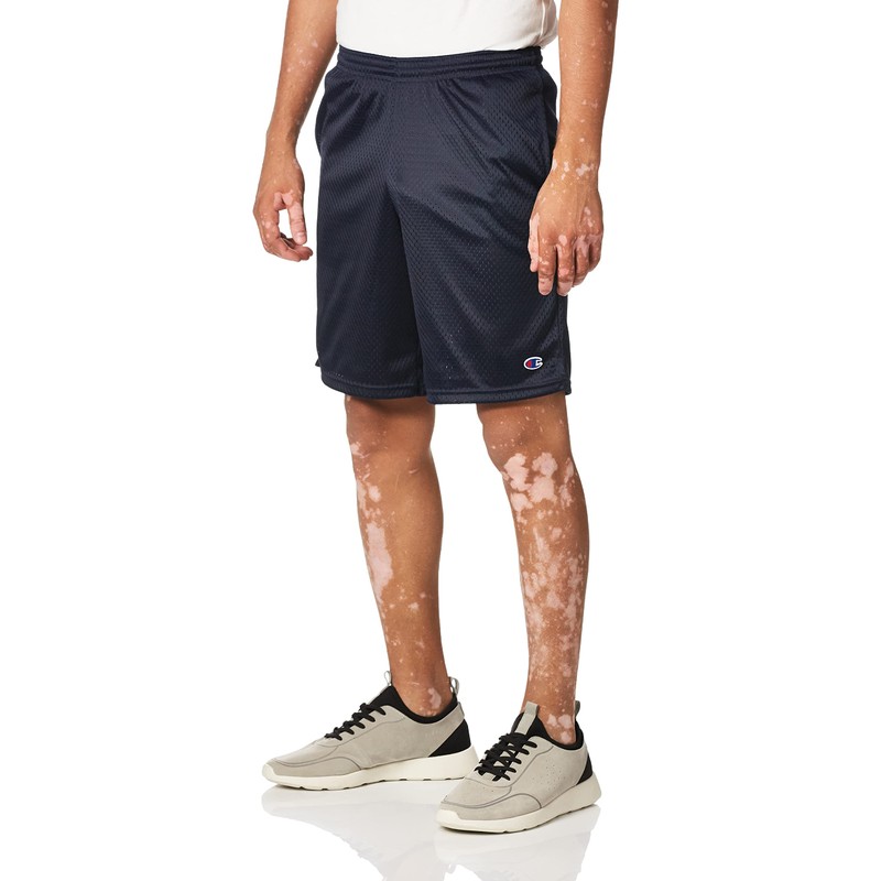 Champion Men's Long Mesh Pocket Shorts, navy