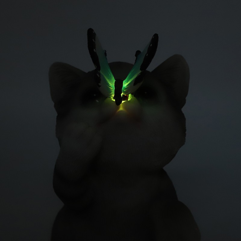 Solar Cat Yard Decor Decorative Light Cat Garden Sculpture Exquisite