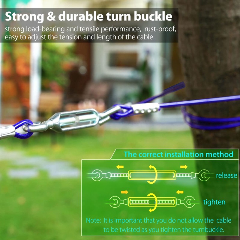 Heavy Duty Aerial Dog Tie Out Trolley System for Small