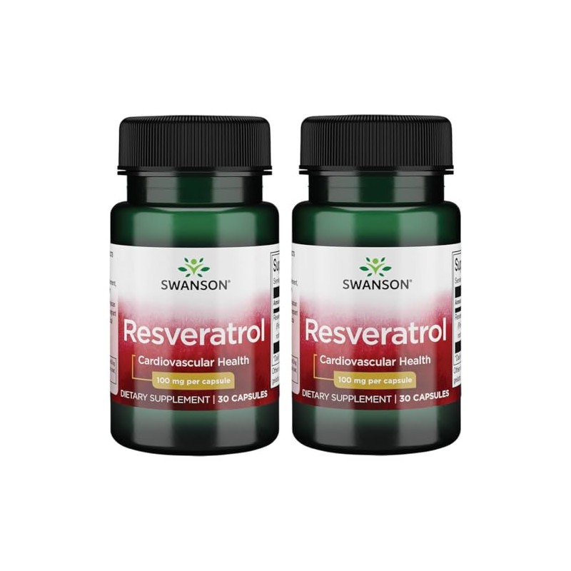 Swanson Resveratrol 100 100 Milligrams 30 Capsules (2 Pack)