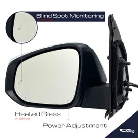 Spieg TO1320360 Driver Side Mirror for 2016-2023 Toyota Tacoma | Left Side View Mirror Assembly Power Adjustment Heated Glass Manual Folding Turn Signal Light Blind Spot Monitoring | Chrome 8 Pins