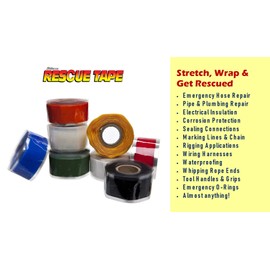 Rescue Tape | Self-Fusing Silicone Tape | Emergency Pipe & Plumbing Repair | DIY Repairs | Seal Radiator Hose Leaks | Wrap Electrical Wires | Used by US Military | 1” X 12’ | Silicone Rubber | Blue