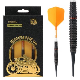 CUESOUL V6 20g Soft Tip 90% Tungsten Darts Set Oil Painting Surface Effect Barrel ROSTT19 Integrated Flight with Carbon Fiber Rod (CSOP-90R20K24)