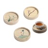 GCFTIFF 3pcs Bamboo Coaster for Drinks Cup Mats Dining Table
