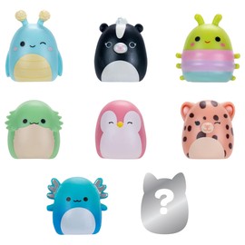 Squish-a-longs Mini-Squish 8-Pack (Wave 3, Style 1) - Skunk, Pink Penguin, Blue Axolotl, accessories and more