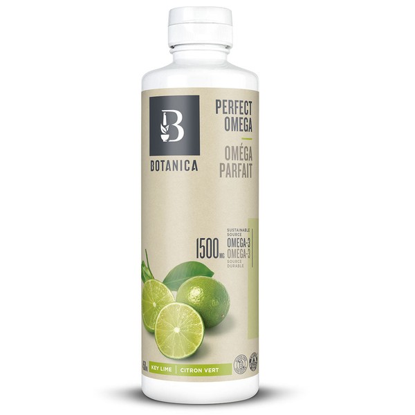 Botanica Perfect Omega 3 Fish Oil Liquid (Gluten-Free & Non-GMO), 450ml / Key Lime (1500mg Omega 3 per Serving)