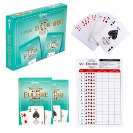 Regal Games Euchre Card Games 2 Pack - Adult Playing Card Game Set with Score Sheets - Family Fun Game Night - Ideal for 2-4 Player