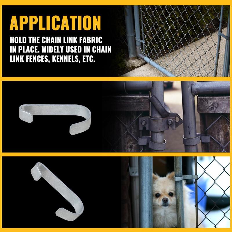 VIVIDA 1-3/8" Gate Clips for Chain Link Fence, Kennel Panel