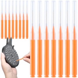 BEIQIYA 15pcs Shower Head Cleaner Picks, Micro Gap Anti-Clog Bathroom Brush Tool, Shower Nozzle Picks for Household Use- Orange