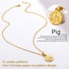 GOLDCHIC JEWELRY Layered Disc Coin Necklace Gold Plated Chinese Zodiac