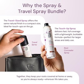 Style Edit Travel Essentials Hair Duo Root Concealer Spray Full Size & Travel Size | Instant Gray Root Concealer for Grays and Roots Coverage | Light Brown