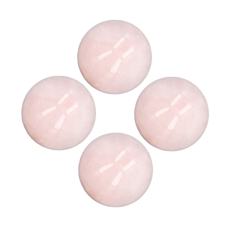 4Pcs Rose Quartz Crystal Balls 0.8in Diameter Clear Negative Energy