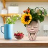 Unique Head Plant Pot with Drainage Hole Resin DIY Face