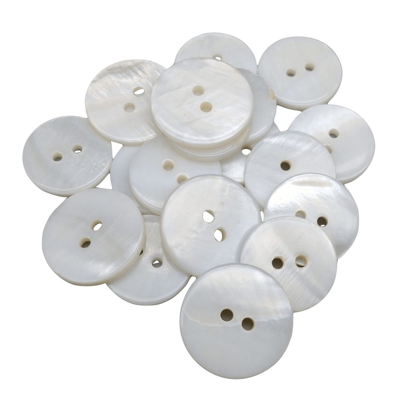 BOTIBOTON 50pcs Mother of Pearl Buttons, White Buttons for Sewing,