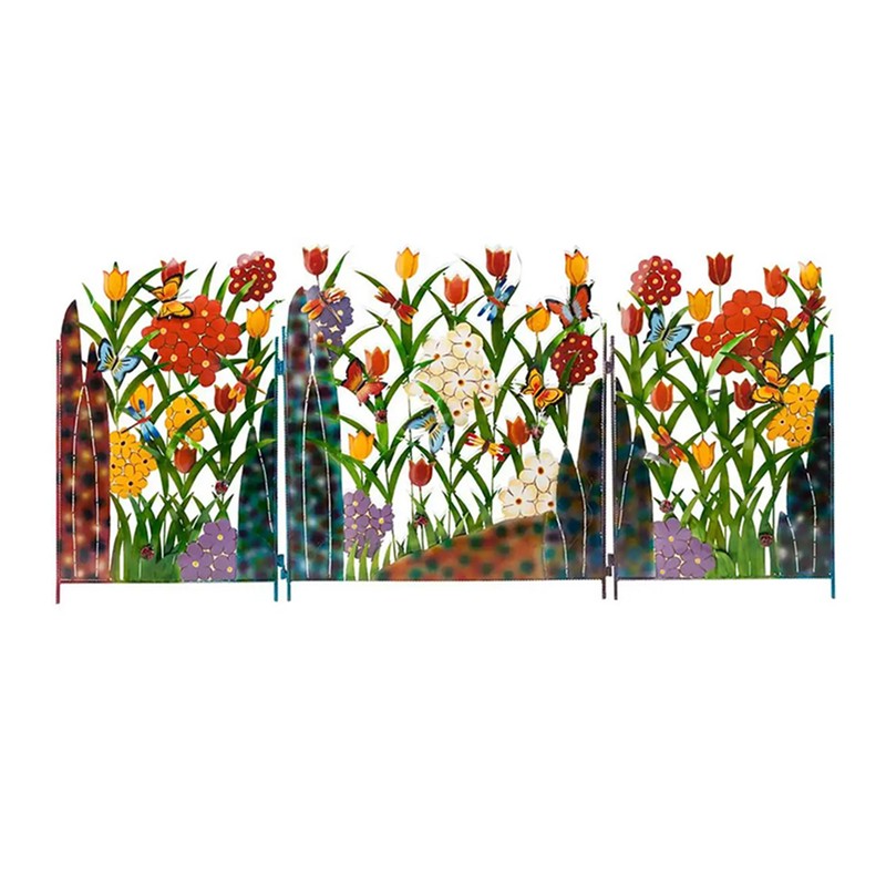 Garden Fence Border Iron Flower Decorative Garden Fencing Panel for
