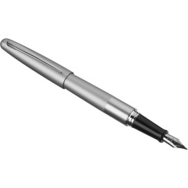 PILOT Metropolitan Collection Fountain Pen, Silver Barrel, Classic Design, Fine Nib, Black Ink (91113)
