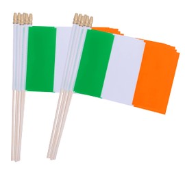 TSMD Ireland Stick Flag Irish Small Mini Hand Held Flags,5x8 Inch,12 Pack