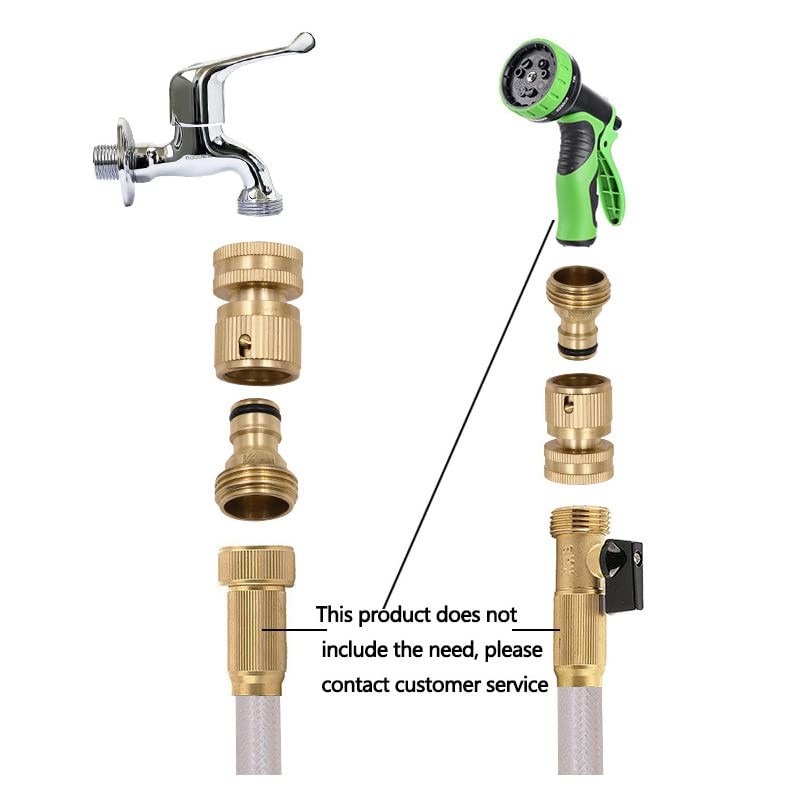 Comimark 2 pc Heavy-Duty Rust Resistant Brass Garden Water Pipe