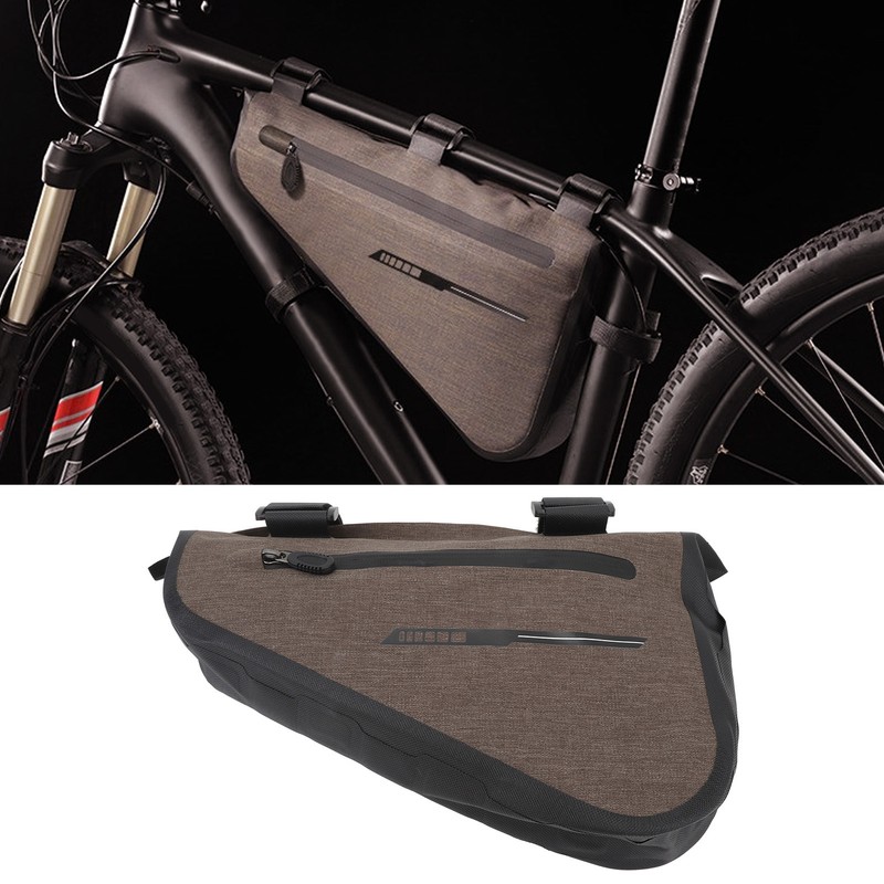Bike Triangle Frame Bag Multipurpose Waterproof TPU Double Sided Pockets