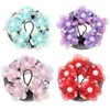4PCS Girls Ballet Bun Covers Flower with Pearl Shaped Dance