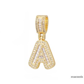 STARCHENIE 14K Gold Plated Diamond Initials Necklaces, Alphabet Pendant Letter A to Z Necklaces for Women man with Gift Box | Adjustable Chain, Minimalist, Tiny Dainty Alphabet Choker Necklaces:_A