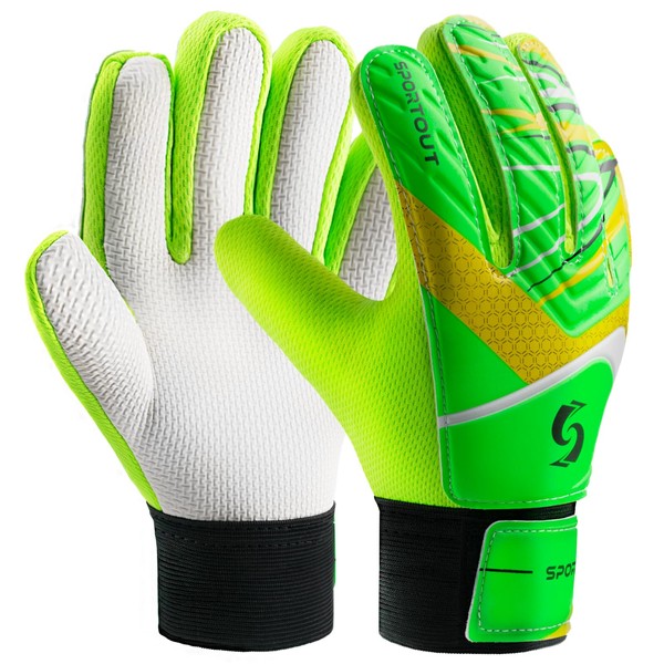 Sportout Kids Goalkeeper Gloves, Soccer Gloves with Double Wrist Protection