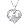 Book Lover Necklace for Women Silver Reading Book Pendant with