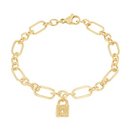 s.Oliver 2032522 Women's Stainless Steel Bracelet 20 cm Gold Lock Comes in Jewellery Gift Box, Precious metal, No Gemstone