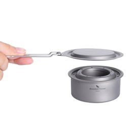 iBasingo Ti2011C Mini Titanium Alcohol Cooker Alcohol Heater Camping Stove with Cover Outdoor Hiking Stove Backpacking Oven Tourist Stove Survival Trekking Hiking Accessories
