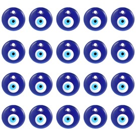 UTMACH Pack of 20 3 cm Nazar Boncuk Pendant Nazar Boncugu Decorative Blue Eye Decoration Evil Eye Glass for Lucky Charm Jewellery Making