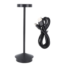 Rechargeable LED Table Lamp 2000mAh Cordless Battery Operated Metal Bedside USB C Desk Light Portable 3 Modes Dimmable Black