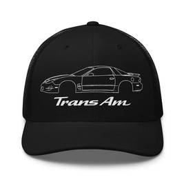 2002 Trans Am WS6 Trucker Hat Outline Art Fourth Gen Muscle Car Embroidered Mesh Back Cap