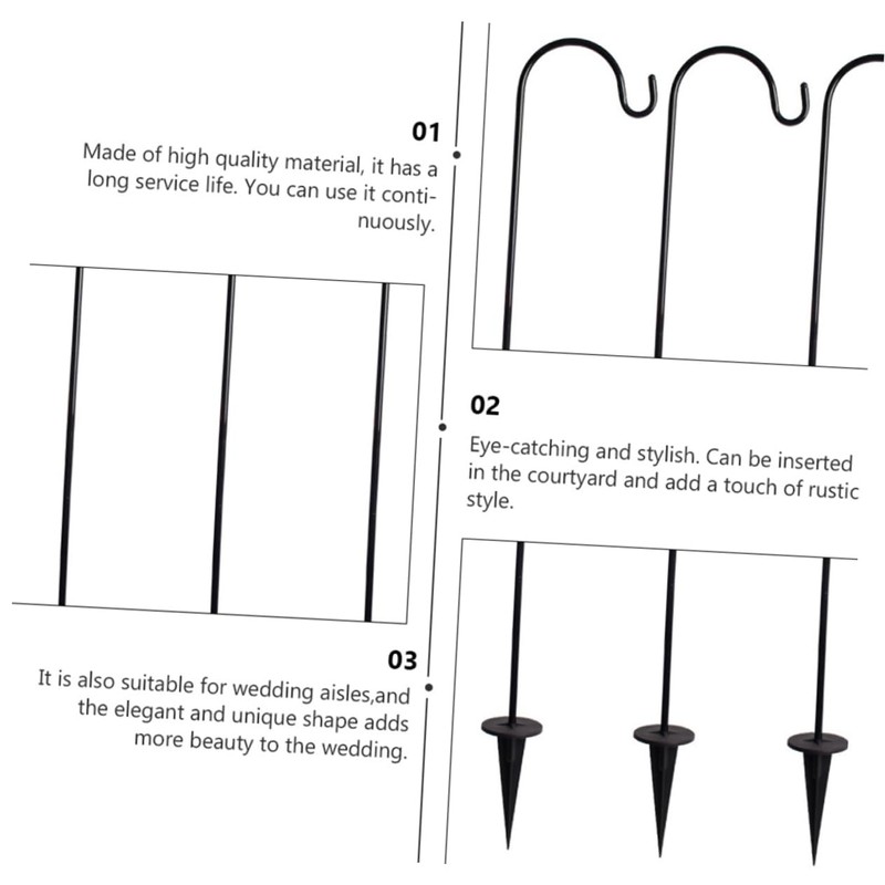 Sosoport Shepherd Hook for Outdoor Hanging Durable Garden Stake Hanger