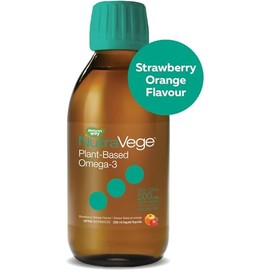 Natures Way NutraVege Omega3 Vegetal 500 mL - Aceite de Algas Sabor FresaNaranja con 500 mg de EPA  DHA, 100 Vegano y Sin Regusto a Pescado           