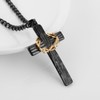 HZMAN Cross Necklace for Men Stainless Steel Retro Jesus Crown