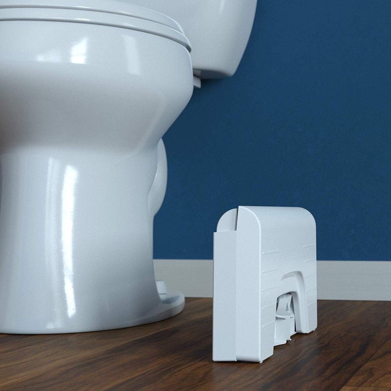 Squatty Potty Fold N Stow Compact Foldable Toilet Stool, White,