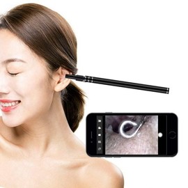 Oseong Trade Safe LED camera connection Real-time endoscope Earpick real-time monitoring Portable smartphone connection Black / 안전한 LED 카메라 연결 실시간 내시경 귀이개 실시간 모니터링 휴대용 스마트폰 연결 블랙