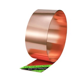 GOORY Copper Flashing 28 Gauge - 4in x 10ft 0.013"(0.32mm) Thickness Roof Flashing Roll - 99.95+% Pure Copper Sheet Metal ASTM B152 - Roofing Repair DIY Project Contractor Jewelry Crafts