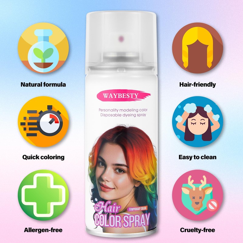 Temporary Hair Green Color Spray for Kids Women Men (Green,