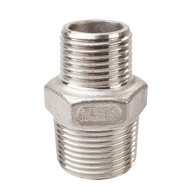 LOZOME 3/4" x 1/2" Male Hex Nipple Threaded Reducer Connector Pipe Fitting Adapter,Stainless Steel 304 NPT