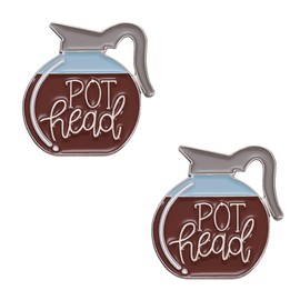 2PCS Coffee Pot Enamel Pins, Cute Pot Head Lovers Enamel Pins, Cartoon Brooches for Hat Clothing, Funny Badge, Brooch Lapel Pin for Backpacks Jewelry Gift Decorations Accessories for Women